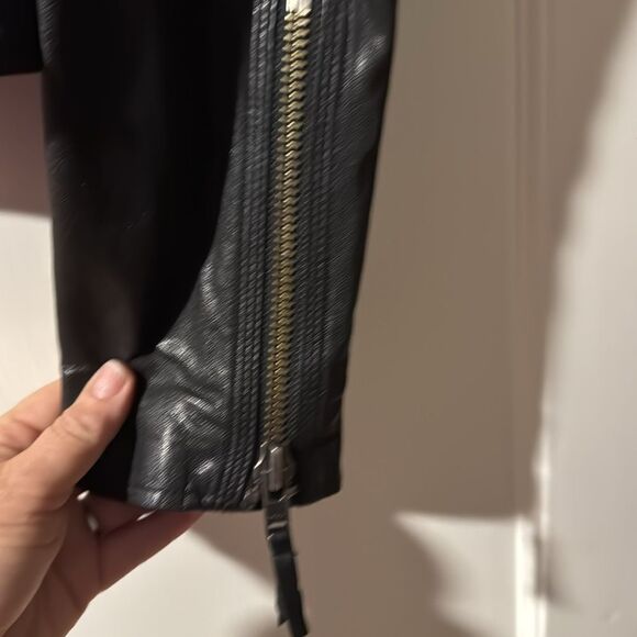 JOIE Ailey Black Lamb Skin Moto Jacket Size Small - Picture 7 of 16